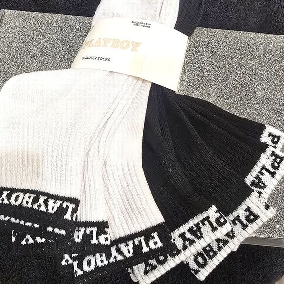 Playboy 6-PK Logo Band Quarter Socks - Picture 3 of 6